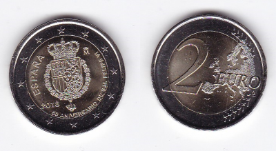 Spain 2 euro 2018 Birthday of Felipe VI.png