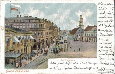 Marktplatz.Libau. postcard 1901..jpg