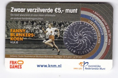 Netherlands 5 euro 2018 Fanny Blankers-Koen b.jpg