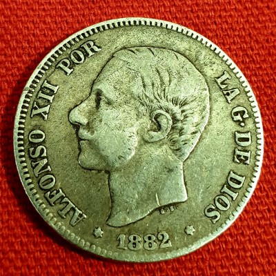 Испания 2 песеты 1882 Аг 1.jpg