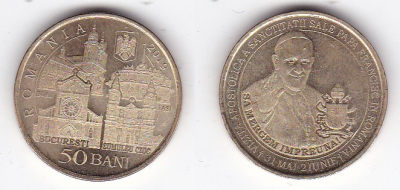 Romania 50 bani 2019 Pope Francis.png