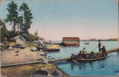 Rīgas līcī makšķernieki postcard 1925.jpg